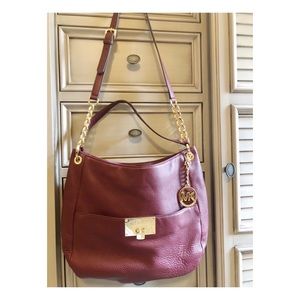 Maroon Michael Kors Tote Bag